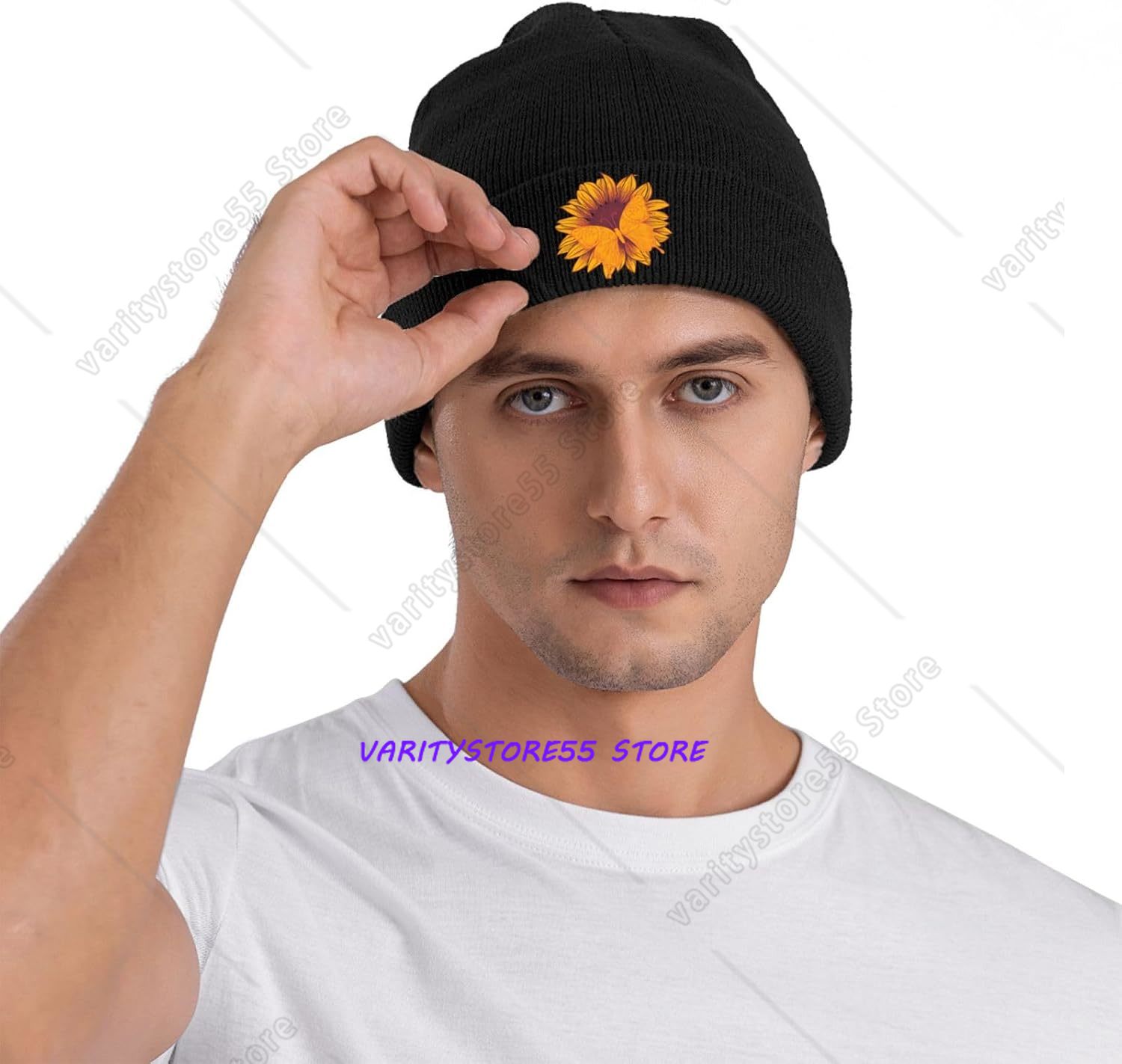 หมวกบีนนี่ถักลายดอกทานตะวันและ - Beanie Cuffed Knit บทวิจารณ์และราคา
