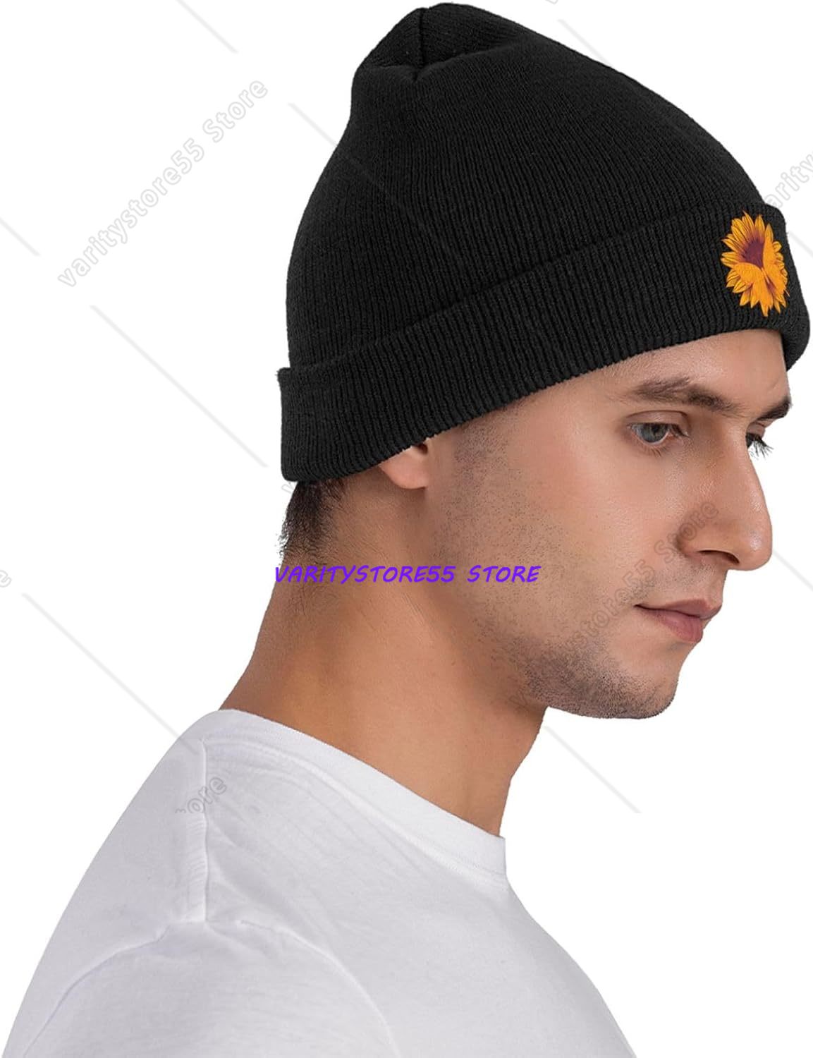 หมวกบีนนี่ถักลายดอกทานตะวันและ - Beanie Cuffed Knit บทวิจารณ์และราคา